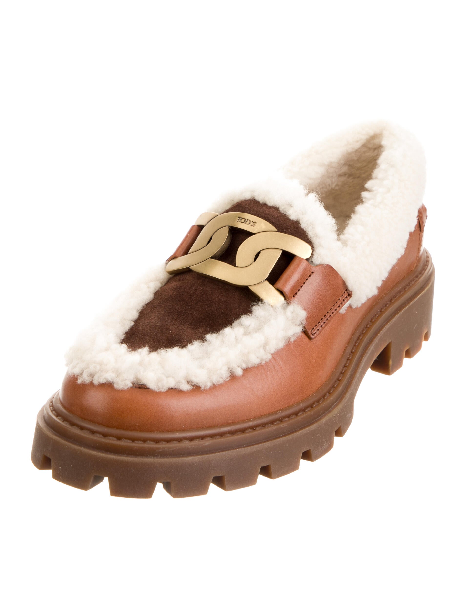 Tod's Leather Colorblock Pattern Loafers