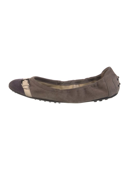 Tod's Suede Colorblock Pattern Ballet Flats