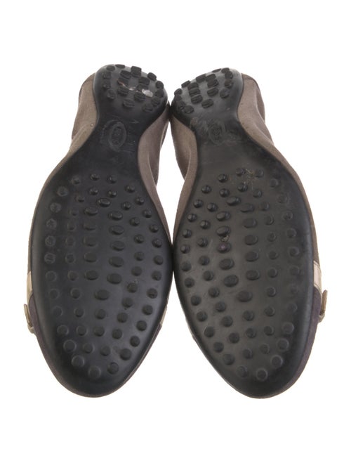 Tod's Suede Colorblock Pattern Ballet Flats