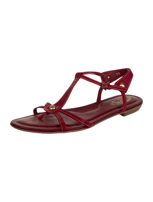 Tod's Leather T-Strap Sandals