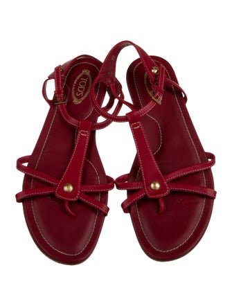 Tod's Leather T-Strap Sandals