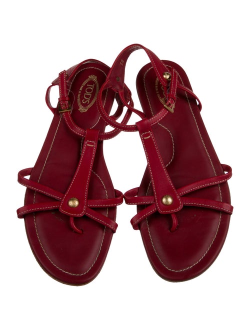 Tod's Leather T-Strap Sandals