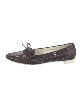 Tod's Leather Bow Accents Loafers