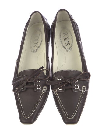 Tod's Leather Bow Accents Loafers