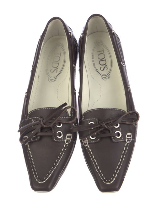 Tod's Leather Bow Accents Loafers