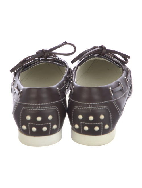 Tod's Leather Bow Accents Loafers