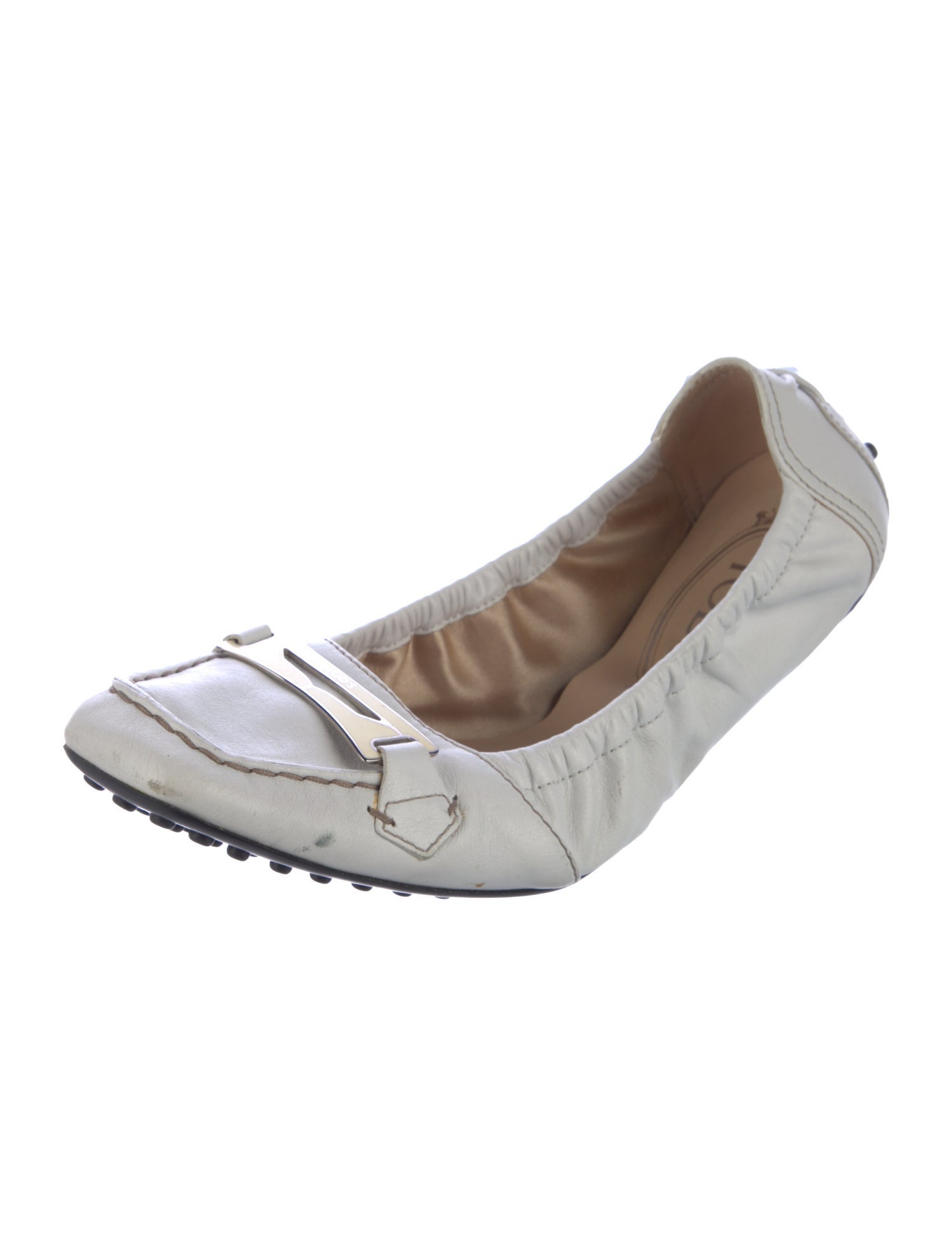 Tod's Leather Bow Accents Ballet Flats