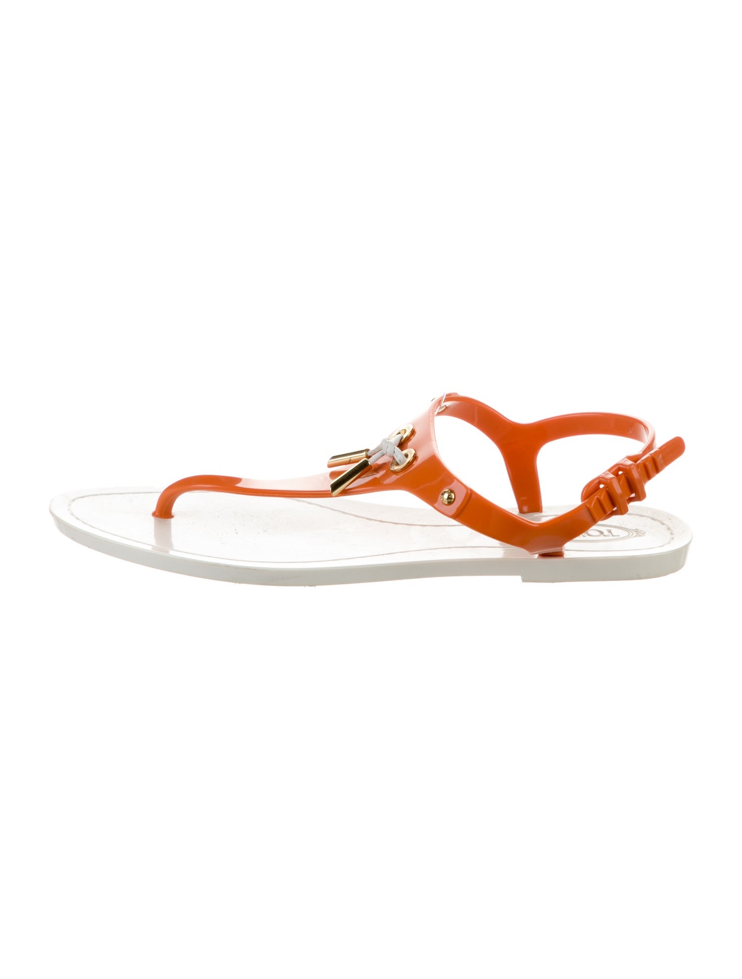 Tod's Rubber T-Strap Sandals