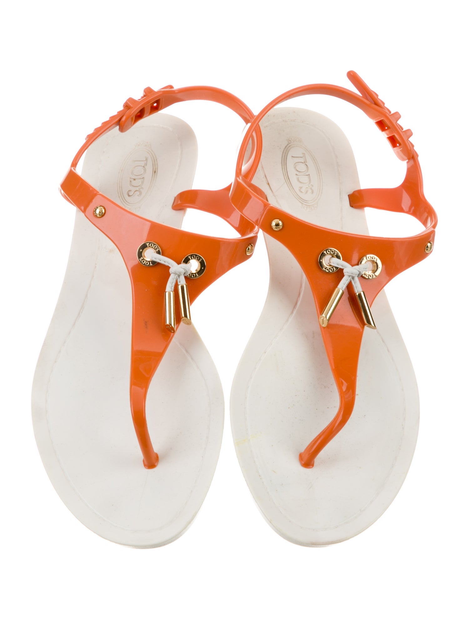 Tod's Rubber T-Strap Sandals