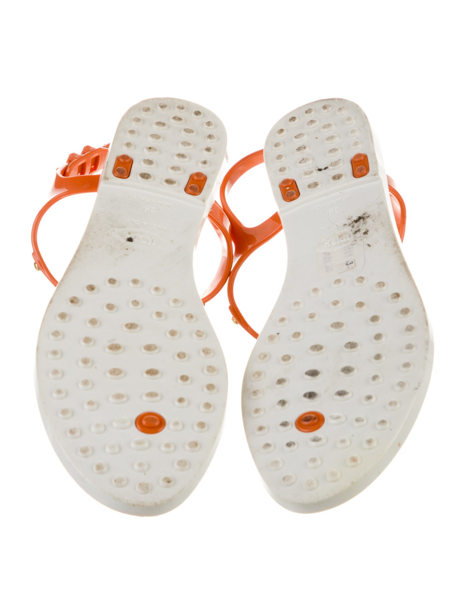 Tod's Rubber T-Strap Sandals