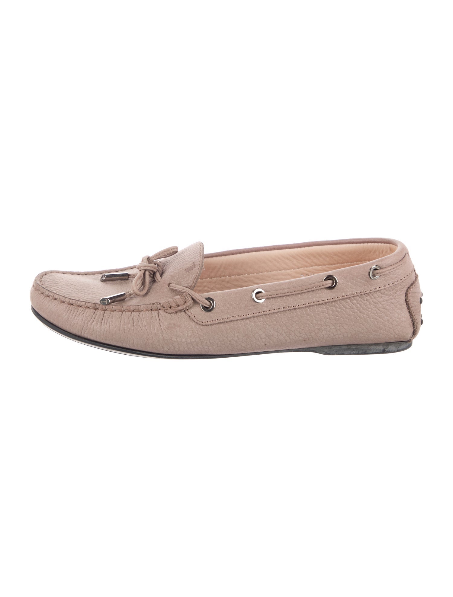 Tod's Leather Bow Accents Moccasins