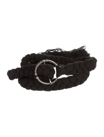 Saint Laurent Canvas Braided Accents Belt
