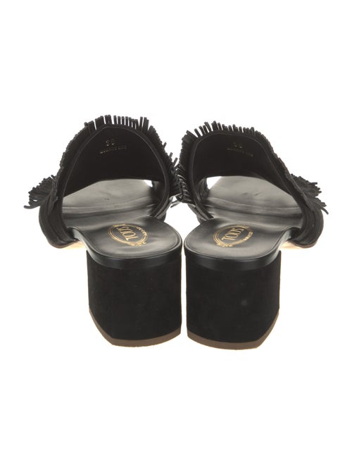 Tod's Suede Fringe Trim Accent Slides