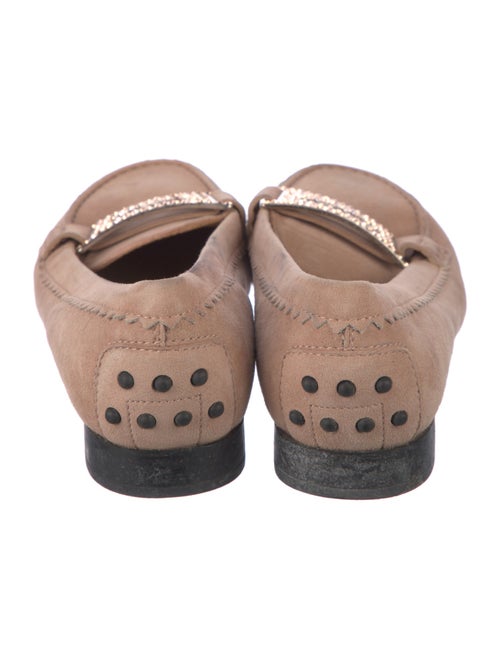 Tod's Suede Crystal Embellishments Loafers