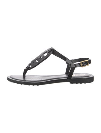 Tod's Patent Leather T-Strap Sandals