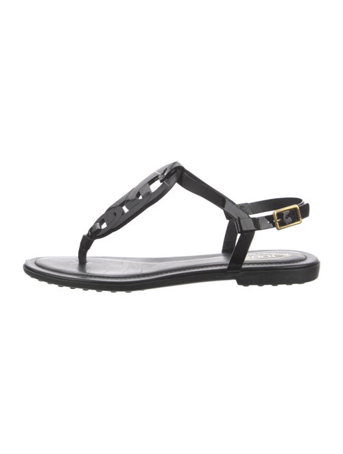 Tod's Patent Leather T-Strap Sandals
