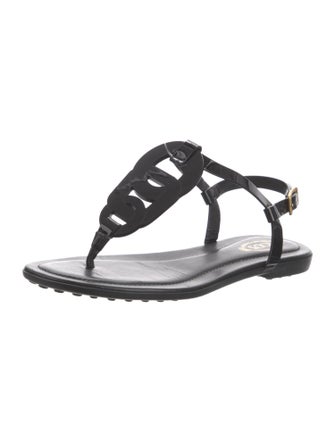 Tod's Patent Leather T-Strap Sandals