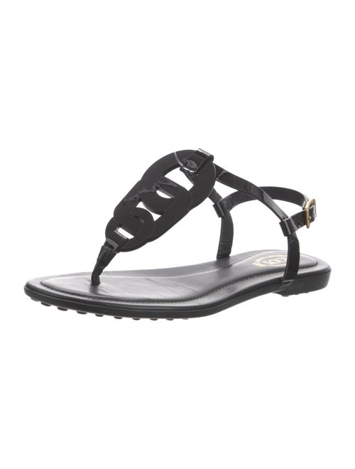 Tod's Patent Leather T-Strap Sandals