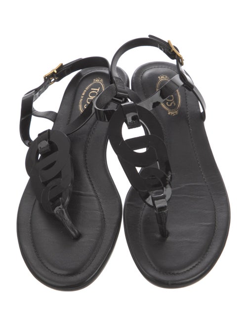 Tod's Patent Leather T-Strap Sandals