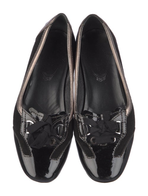 Tod's Suede Colorblock Pattern Ballet Flats