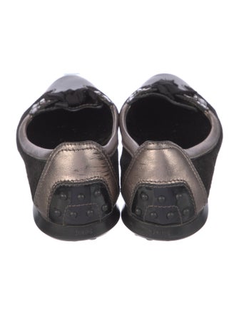 Tod's Suede Colorblock Pattern Ballet Flats