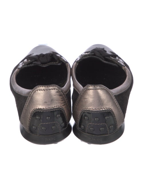 Tod's Suede Colorblock Pattern Ballet Flats