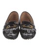 Tod's Patent Leather Fringe Trim Accent Loafers
