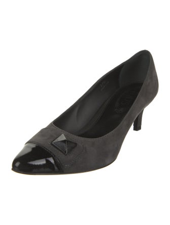 Tod's Suede Colorblock Pattern Pumps