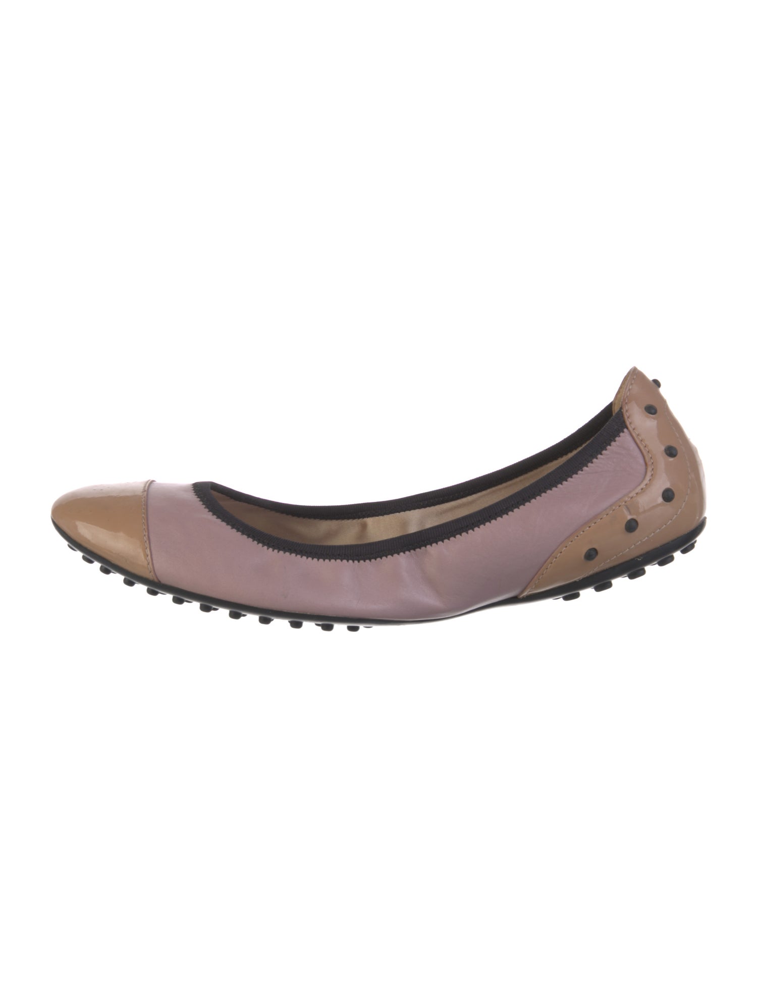 Tod's Suede Grosgrain Trim Ballet Flats