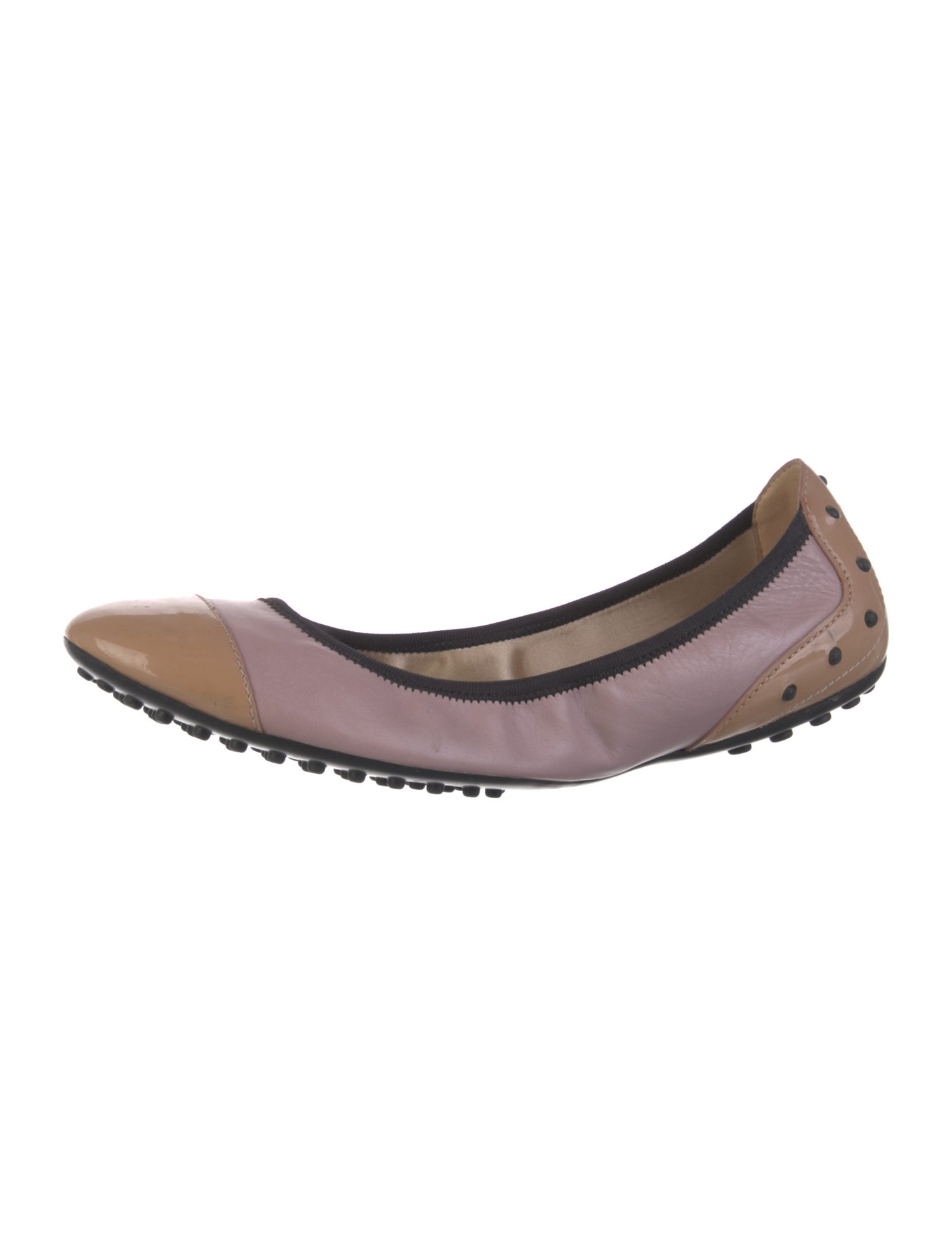 Tod's Suede Grosgrain Trim Ballet Flats