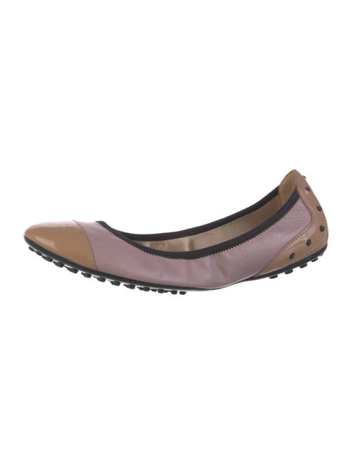 Tod's Suede Grosgrain Trim Ballet Flats