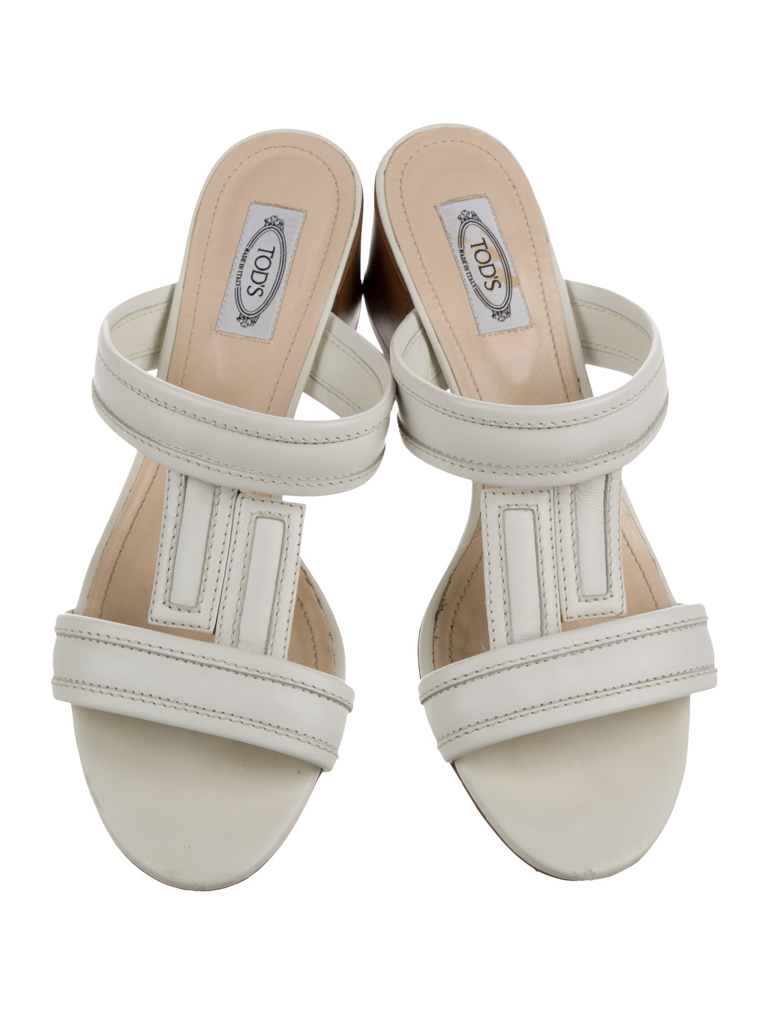 Tod's Leather T-Strap Sandals
