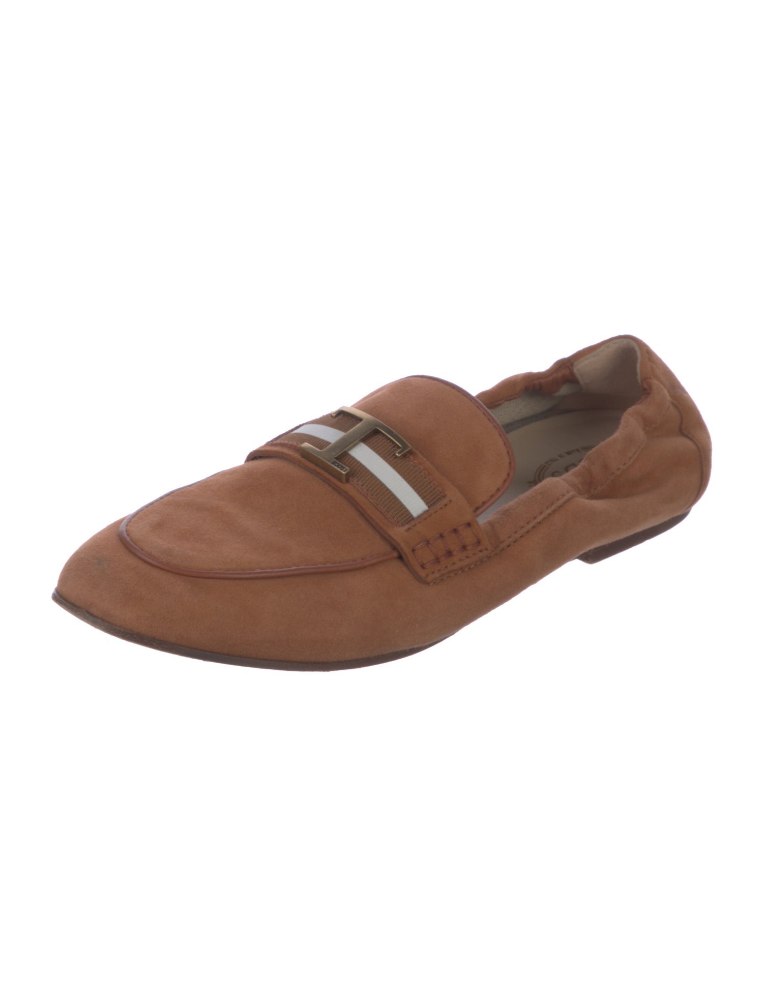 Tod's Suede Grosgrain Trim Loafers