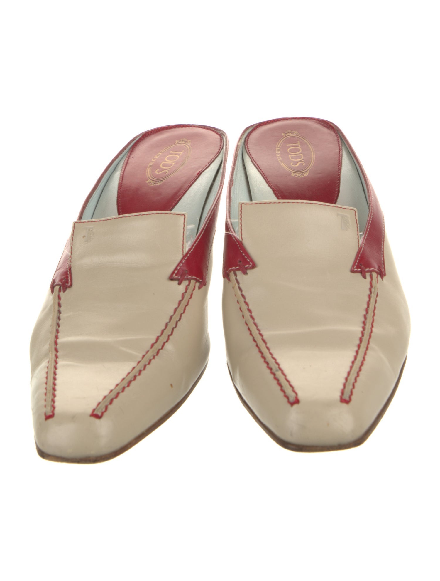 Tod's Leather Colorblock Pattern Mules