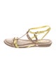Tod's Leather Colorblock Pattern T-Strap Sandals