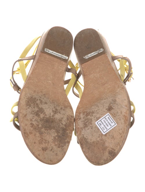 Tod's Leather Colorblock Pattern T-Strap Sandals