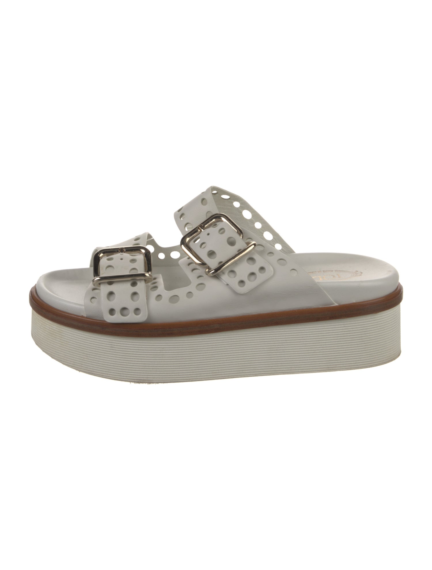 Tod's Leather Lasercut Accents Slides