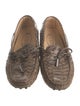 Tod's Snakeskin Animal Print Moccasins