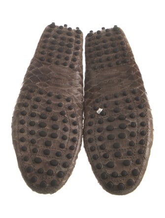 Tod's Snakeskin Animal Print Moccasins