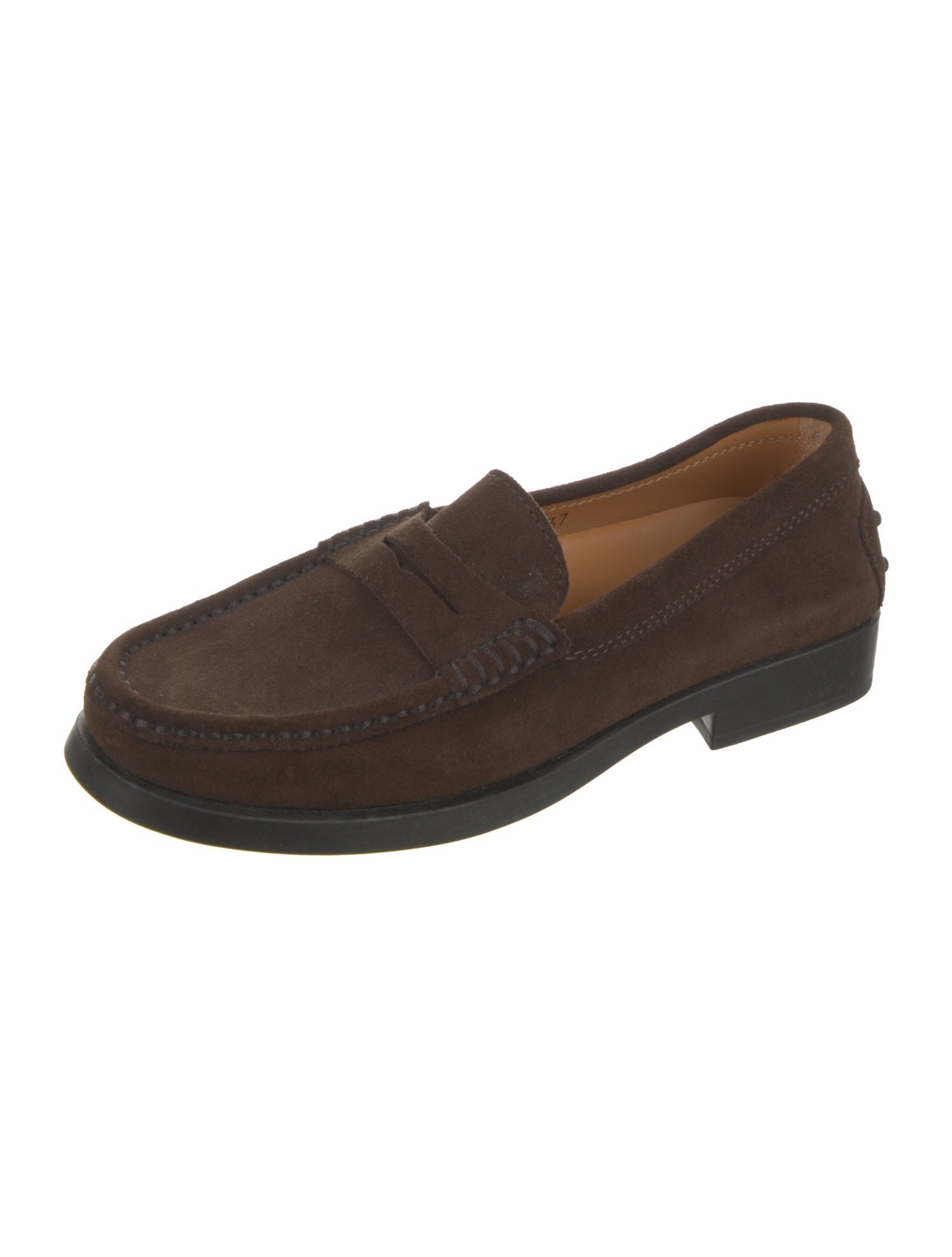 Tod's Suede Whipstitch Trim Loafers