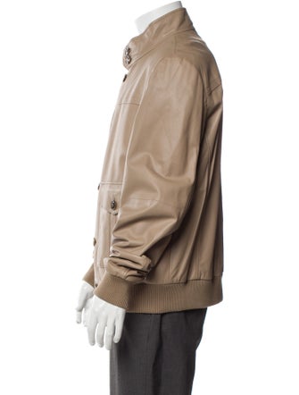 Tod's Lamb Leather Utility Jacket