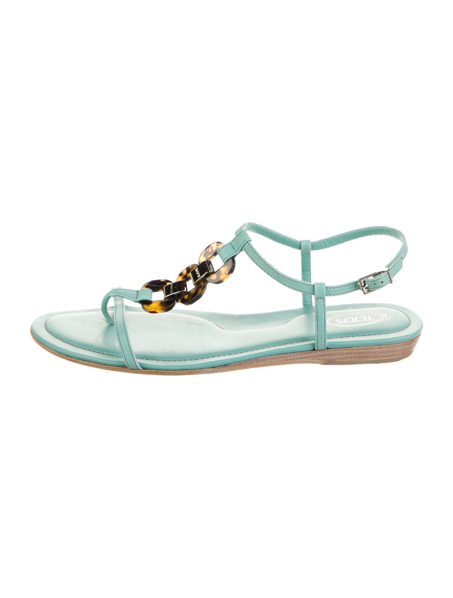 Tod's Leather T-Strap Sandals