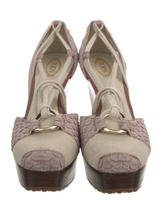 Tod's Snakeskin D'Orsay Pumps