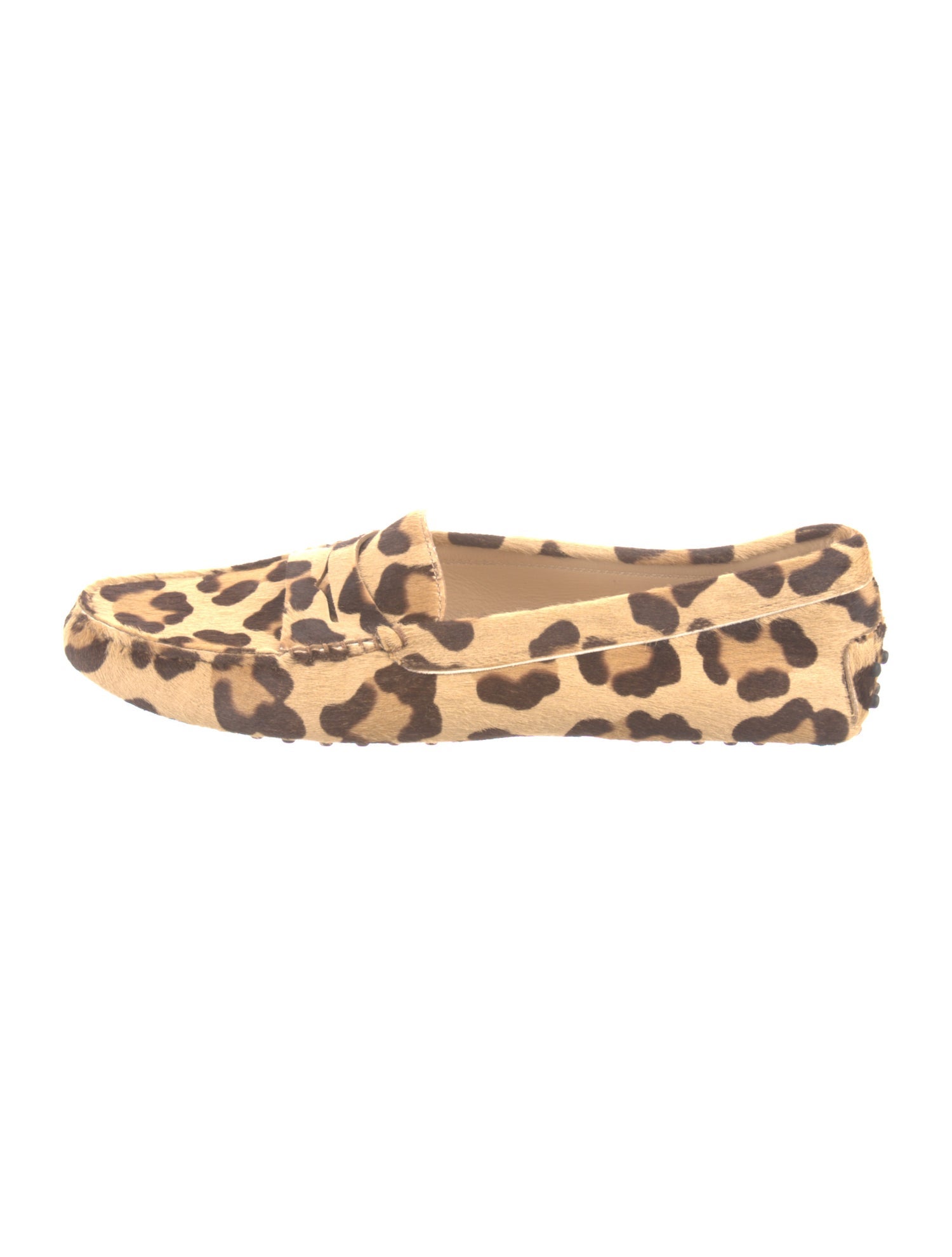 Tod's Ponyhair Animal Print Loafers