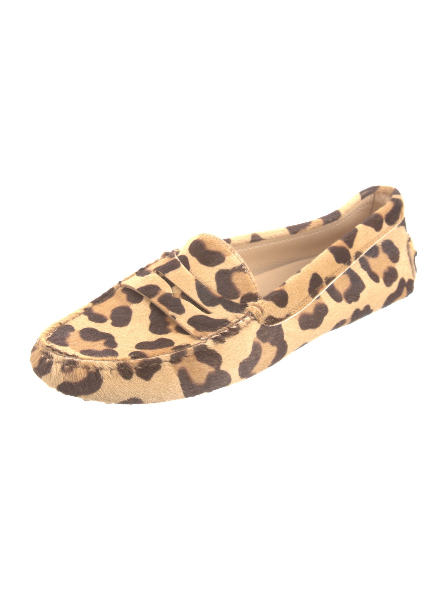 Tod's Ponyhair Animal Print Loafers