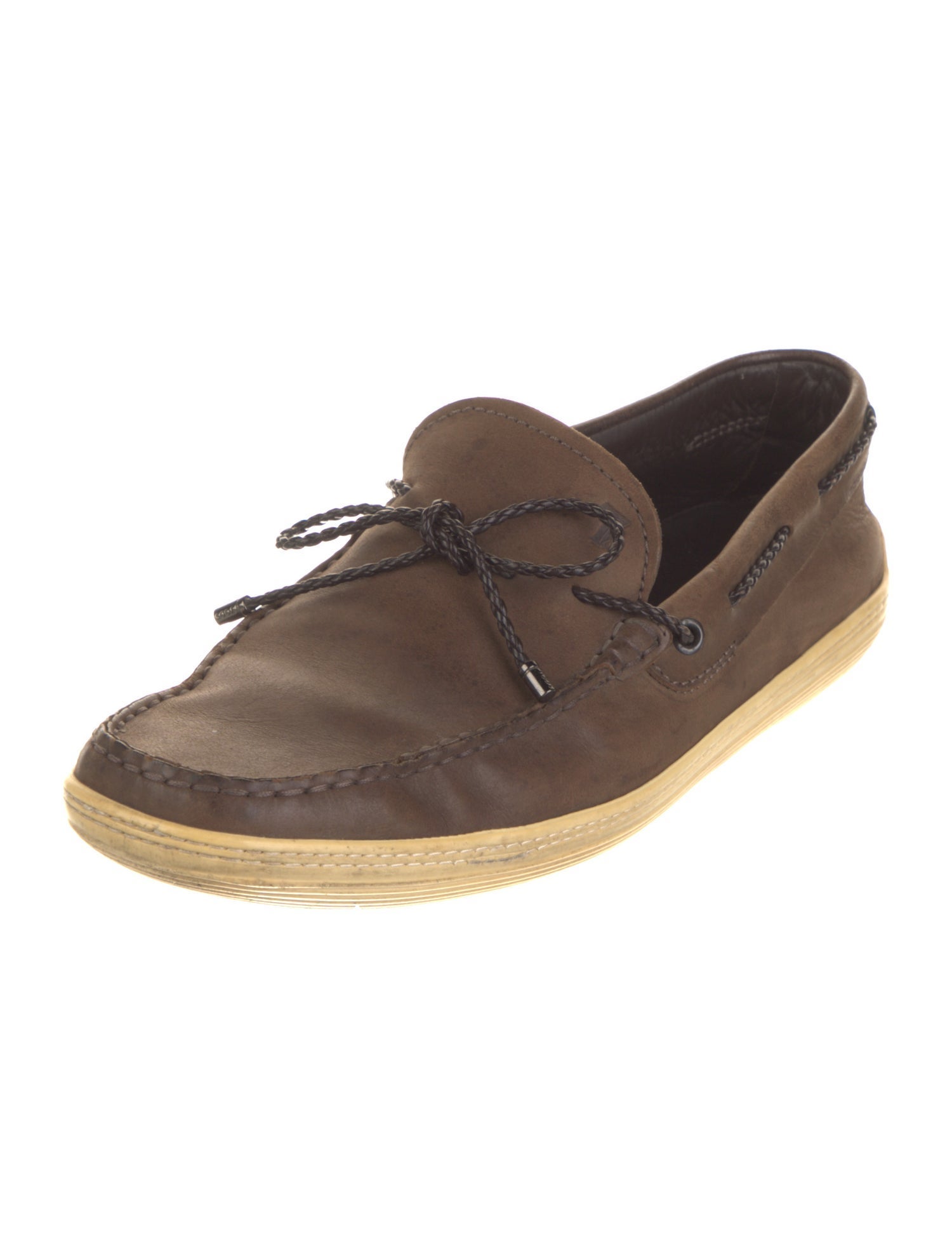 Tod's Leather Bow Accents Loafers