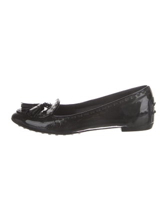 Tod's Patent Leather Tassel Accents Loafers