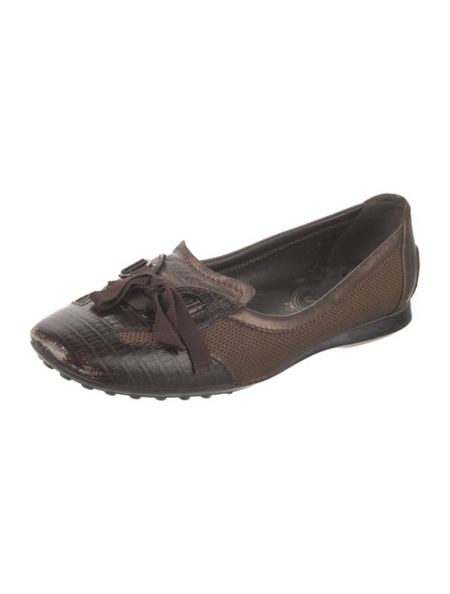 Tod's Leather Colorblock Pattern Ballet Flats