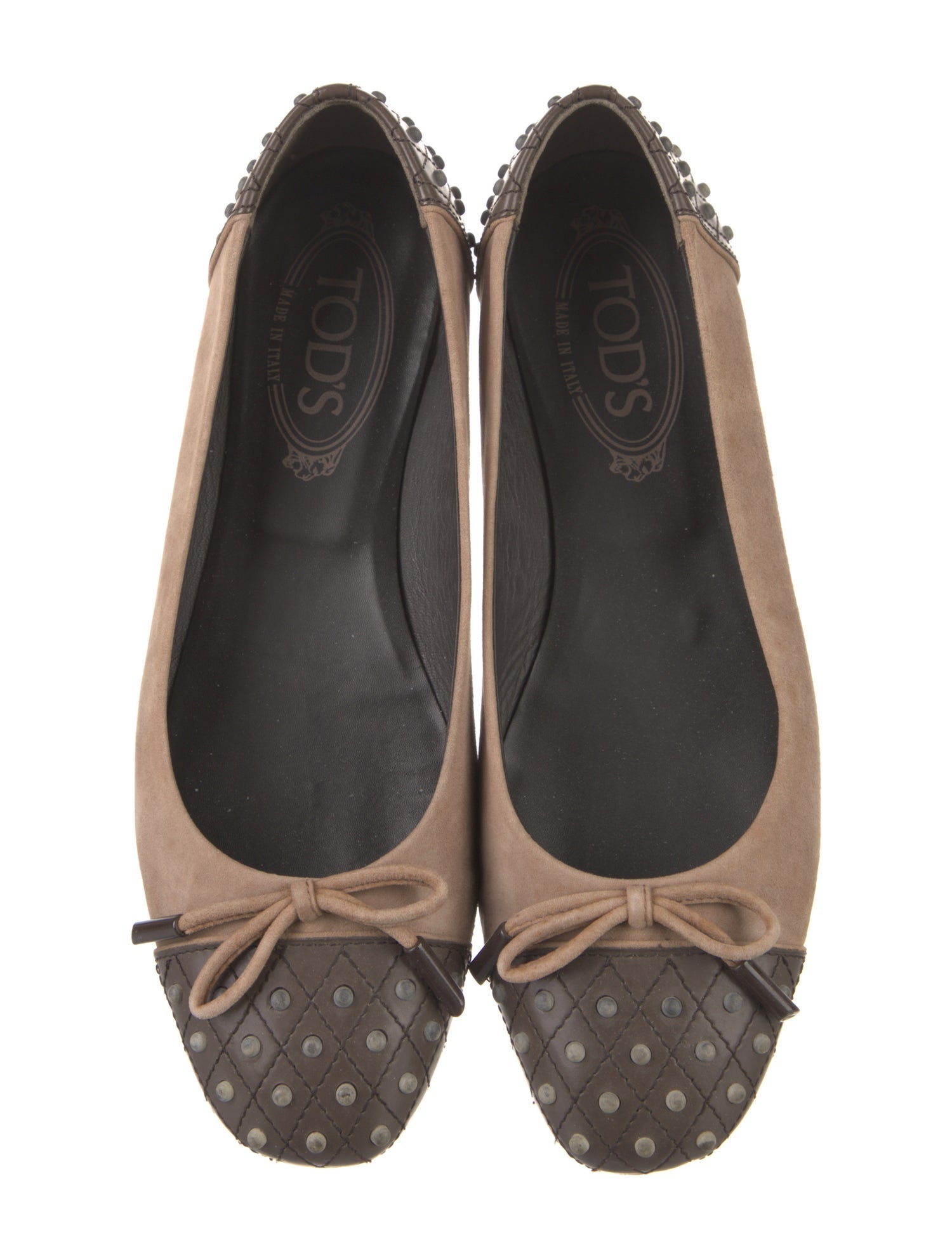 Tod's Suede Colorblock Pattern Flats