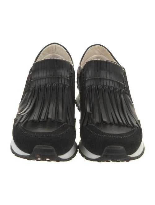 Tod's Leather Fringe Trim Accent Sneakers